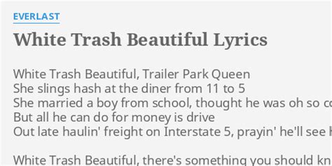 lyrics to white trash beautiful